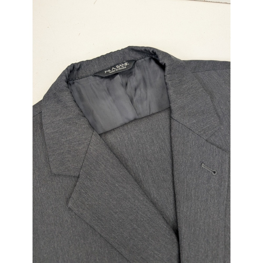 Jos A Bank Signature Collection Gray Wool 2 Piece Suit Men's 40R Regular Fit